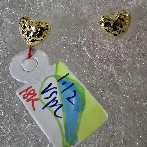 Stamp 750 Earring 18k Solid Gold. - Picture 4 of 7